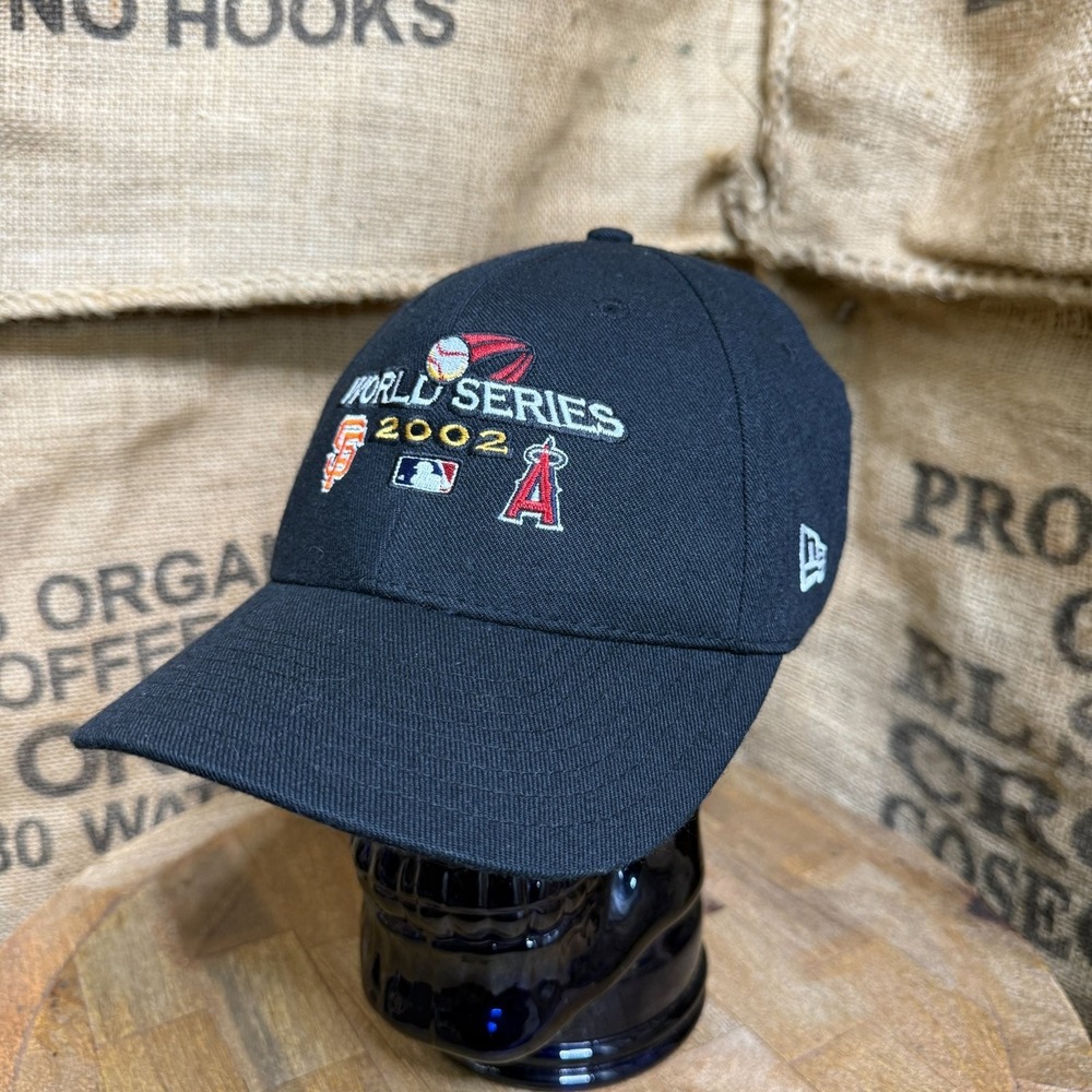New Era 2002 World Series SF Giants Angels Strapback Hat Cap Navy Black MLB
